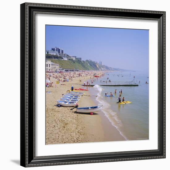 Beach and Boats, Bournemouth, Dorset, England-Roy Rainford-Framed Photographic Print