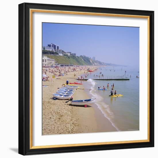 Beach and Boats, Bournemouth, Dorset, England-Roy Rainford-Framed Photographic Print