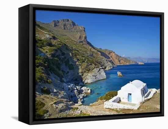 Beach and Church, Agia Anna, Amorgos, Cyclades, Aegean, Greek Islands, Greece, Europe-Tuul-Framed Premier Image Canvas