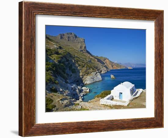 Beach and Church, Agia Anna, Amorgos, Cyclades, Aegean, Greek Islands, Greece, Europe-Tuul-Framed Photographic Print