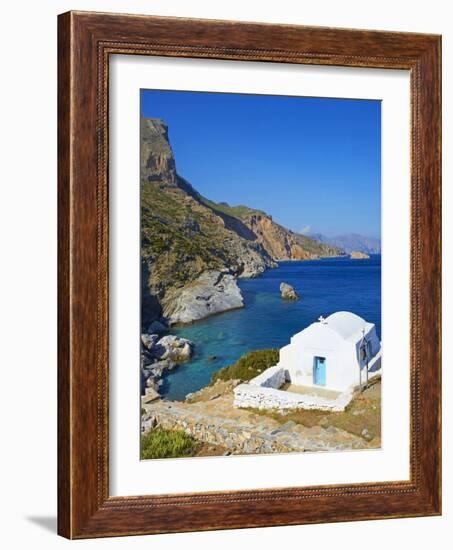 Beach and Church, Agia Anna, Amorgos, Cyclades, Aegean, Greek Islands, Greece, Europe-Tuul-Framed Photographic Print