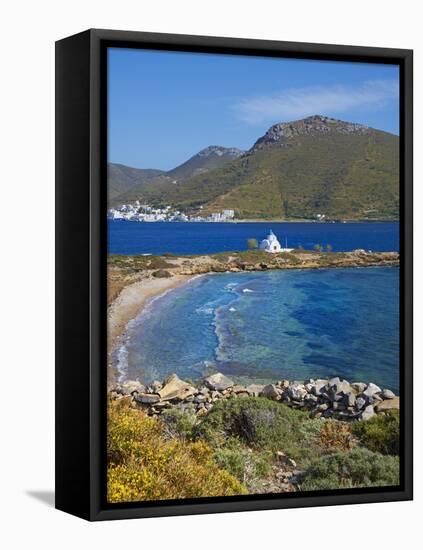 Beach and Church, Agios Panteleimon, Amorgos, Cyclades, Aegean, Greek Islands, Greece, Europe-Tuul-Framed Premier Image Canvas