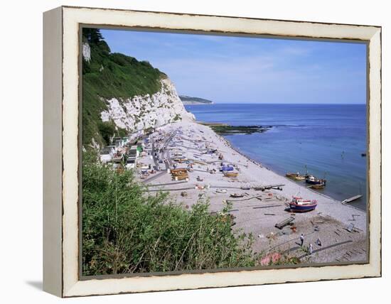 Beach and Cliffs, Beer, Devon, England, United Kingdom-Roy Rainford-Framed Premier Image Canvas