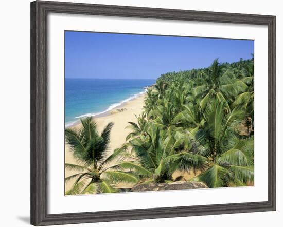 Beach and Coconut Palms, Kovalam Beach, Kerala State, India-Gavin Hellier-Framed Photographic Print