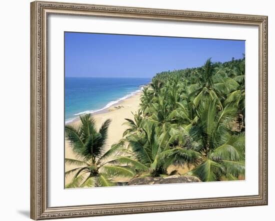 Beach and Coconut Palms, Kovalam Beach, Kerala State, India-Gavin Hellier-Framed Photographic Print