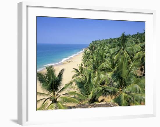 Beach and Coconut Palms, Kovalam Beach, Kerala State, India-Gavin Hellier-Framed Photographic Print