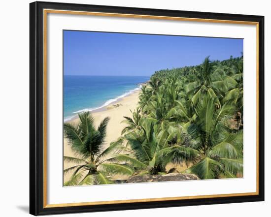 Beach and Coconut Palms, Kovalam Beach, Kerala State, India-Gavin Hellier-Framed Photographic Print