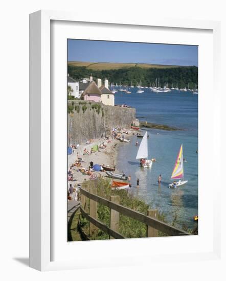 Beach and Cottages, St. Mawes, Cornwall, England, United Kingdom-Jenny Pate-Framed Photographic Print