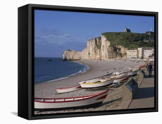 Beach and Falaise D'Amont, Etretat, Cote D'Albatre, Haute Normandie, France, Europe-Thouvenin Guy-Framed Premier Image Canvas