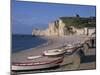 Beach and Falaise D'Amont, Etretat, Cote D'Albatre, Haute Normandie, France, Europe-Thouvenin Guy-Mounted Photographic Print