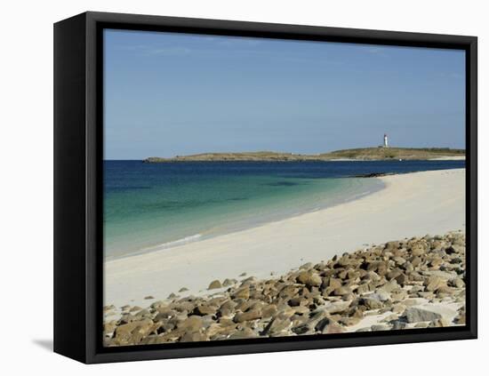 Beach and Lighthouse, Island of Glenan, Brittany, France, Europe-Groenendijk Peter-Framed Premier Image Canvas