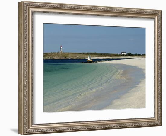 Beach and Lighthouse, Islands of Glenan, Brittany, France, Europe-Groenendijk Peter-Framed Photographic Print