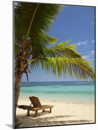 Beach and Lounger, Plantation Island Resort, Malolo Lailai Island, Mamanuca Islands, Fiji-David Wall-Mounted Photographic Print