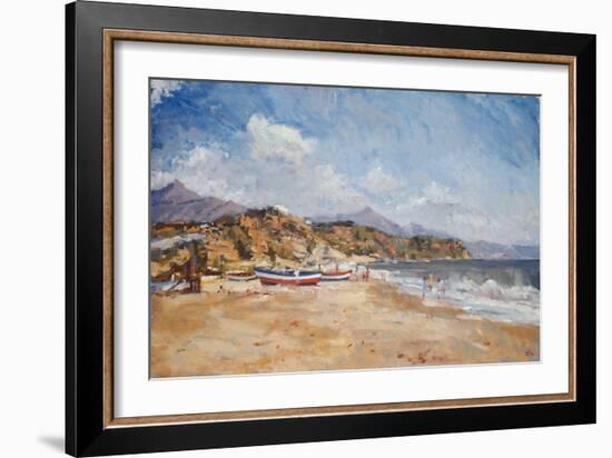 Beach and Mountains, Nerja, 2001-Christopher Glanville-Framed Giclee Print