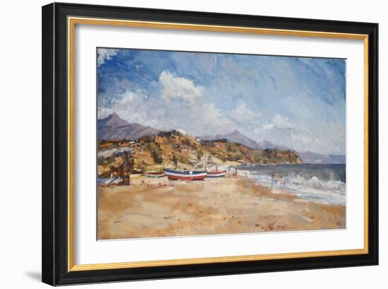 Beach and Mountains, Nerja, 2001-Christopher Glanville-Framed Giclee Print