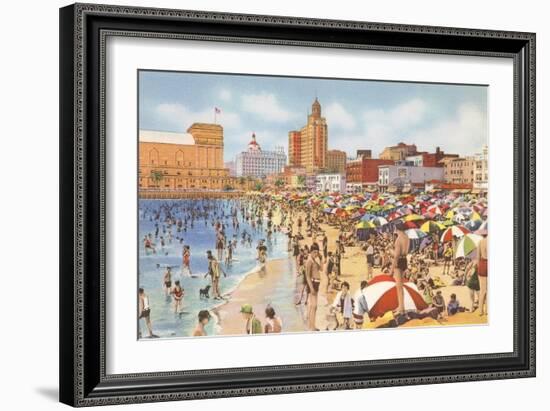 Beach and Municipal Auditorium, Long Beach, California-null-Framed Art Print