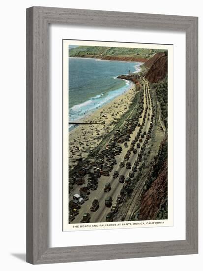 Beach and Palisades, Santa Monica, California-null-Framed Art Print