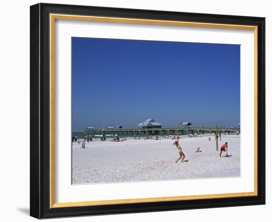 Beach and Pier, Clearwater Beach, Florida, United States of America, North America-Fraser Hall-Framed Photographic Print