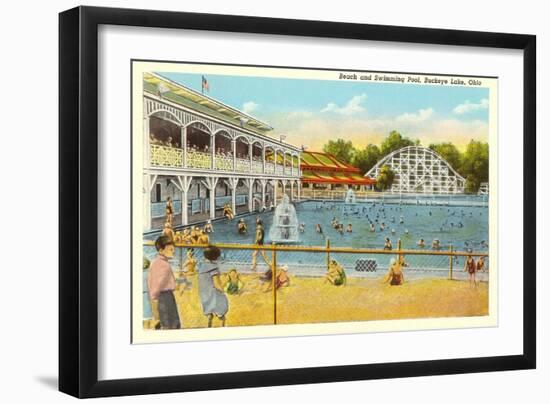 Beach and Pool, Buckeye Lake, Ohio-null-Framed Art Print