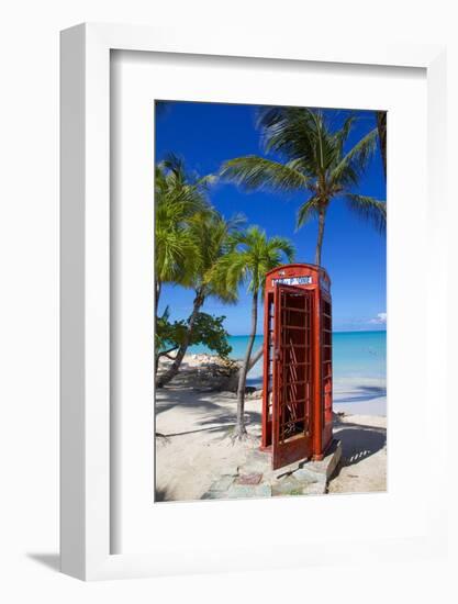 Beach and Red Telephone Box-Frank Fell-Framed Photographic Print