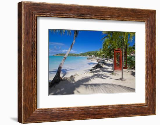 Beach and Red Telephone Box-Frank Fell-Framed Photographic Print