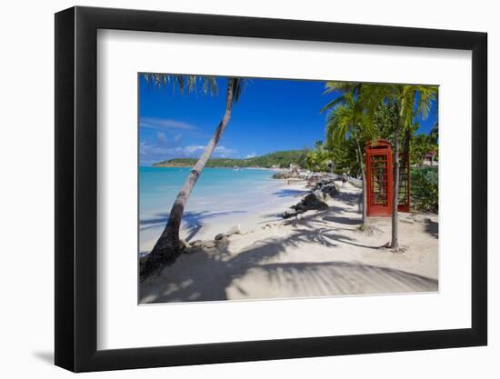 Beach and Red Telephone Box-Frank Fell-Framed Photographic Print