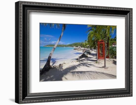 Beach and Red Telephone Box-Frank Fell-Framed Photographic Print