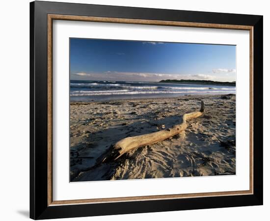 Beach and Sea at Dusk, Alnmouth, Northumberland, England, United Kingdom-Lee Frost-Framed Photographic Print