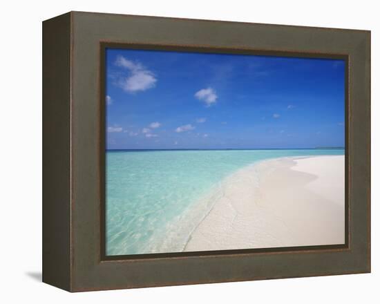 Beach and Sea, Maldives, Indian Ocean, Asia-Sakis Papadopoulos-Framed Premier Image Canvas