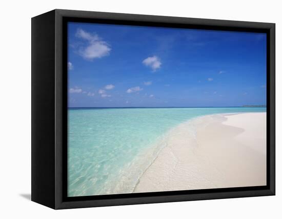 Beach and Sea, Maldives, Indian Ocean, Asia-Sakis Papadopoulos-Framed Premier Image Canvas