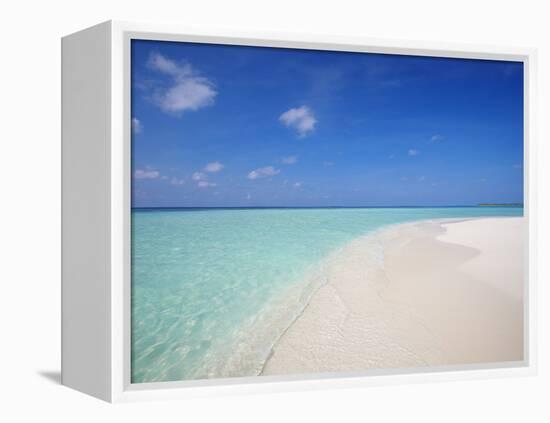 Beach and Sea, Maldives, Indian Ocean, Asia-Sakis Papadopoulos-Framed Premier Image Canvas