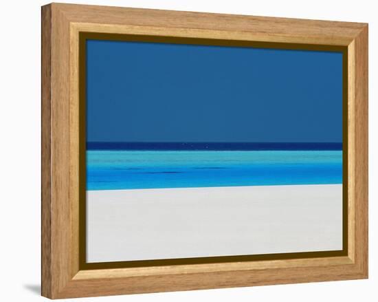 Beach and Sea, Maldives, Indian Ocean-Sakis Papadopoulos-Framed Premier Image Canvas