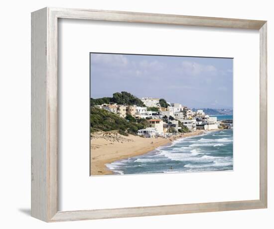 Beach and Town of Marinella Di Selinunte, Sicily, Italy, Mediterranean, Europe-Jean Brooks-Framed Photographic Print