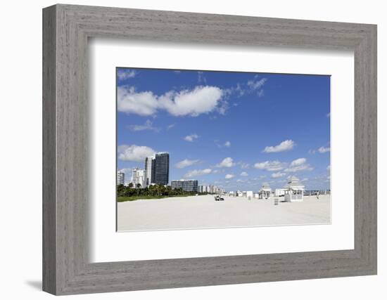 Beach Area '14 St', Service Stations, Atlantic Ocean, Miami South Beach, Art Deco District-Axel Schmies-Framed Photographic Print