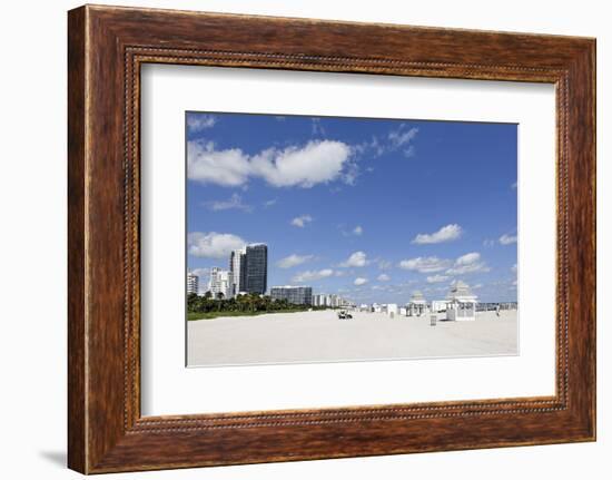 Beach Area '14 St', Service Stations, Atlantic Ocean, Miami South Beach, Art Deco District-Axel Schmies-Framed Photographic Print