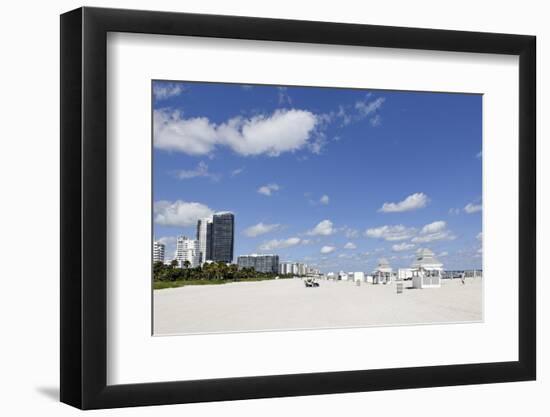 Beach Area '14 St', Service Stations, Atlantic Ocean, Miami South Beach, Art Deco District-Axel Schmies-Framed Photographic Print