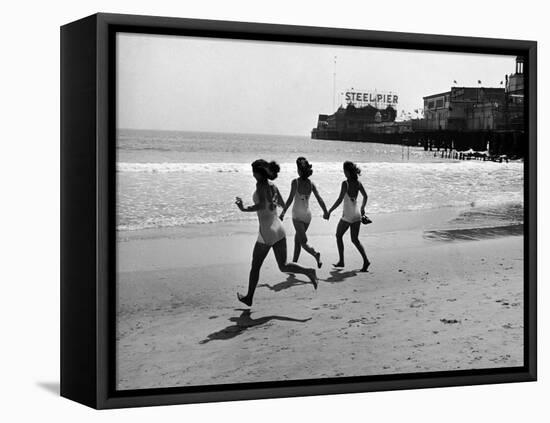 Beach at Atlantic City, the Site of the Atlantic City Beauty Contest-Peter Stackpole-Framed Premier Image Canvas