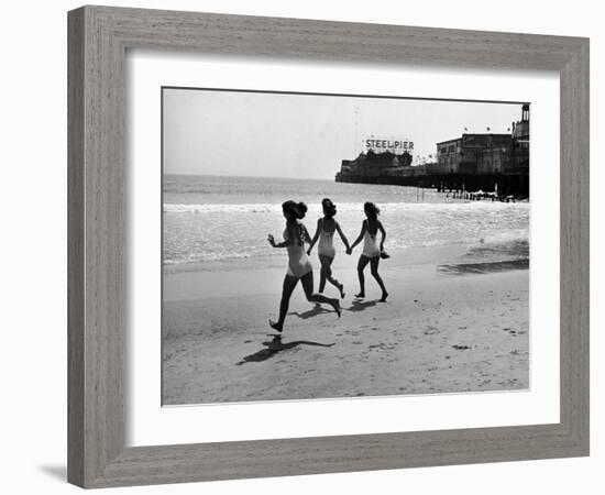 Beach at Atlantic City, the Site of the Atlantic City Beauty Contest-Peter Stackpole-Framed Photographic Print