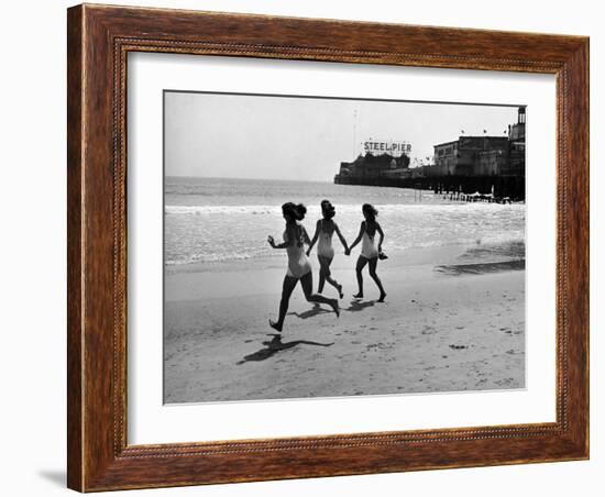 Beach at Atlantic City, the Site of the Atlantic City Beauty Contest-Peter Stackpole-Framed Photographic Print