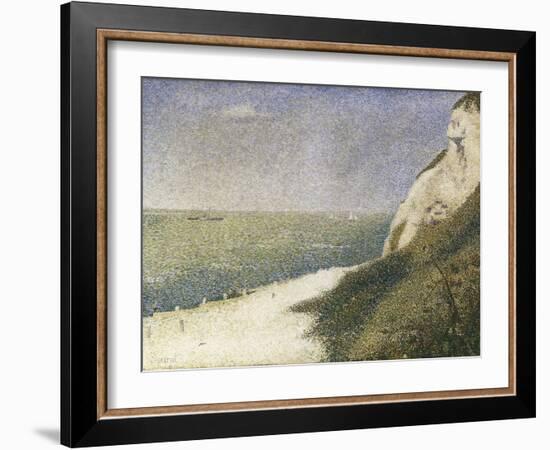 Beach at Bas Butin, Honfleur-Georges Seurat-Framed Art Print