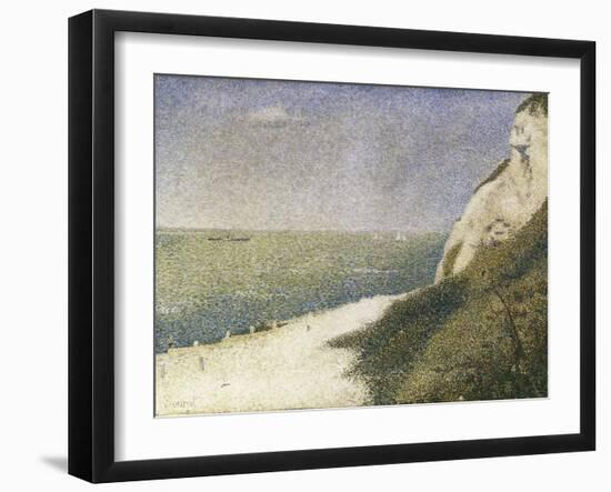 Beach at Bas Butin, Honfleur-Georges Seurat-Framed Art Print