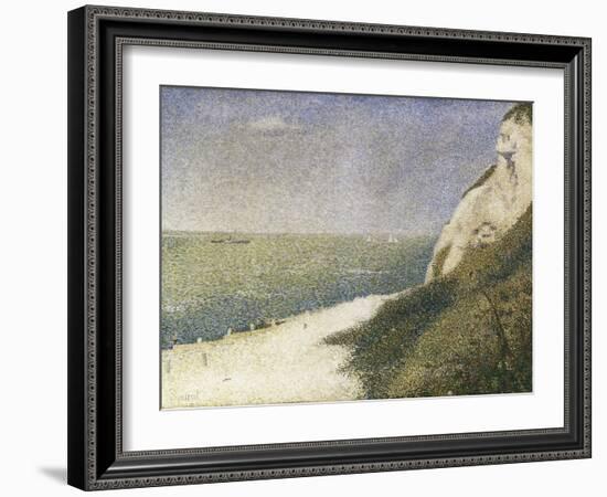 Beach at Bas Butin, Honfleur-Georges Seurat-Framed Art Print