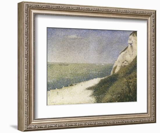 Beach at Bas Butin, Honfleur-Georges Seurat-Framed Art Print