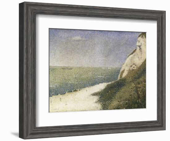 Beach at Bas Butin, Honfleur-Georges Seurat-Framed Art Print