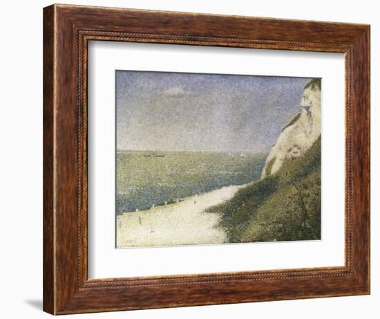 Beach at Bas Butin, Honfleur-Georges Seurat-Framed Art Print