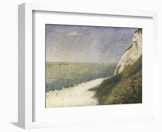 Beach at Bas Butin, Honfleur-Georges Seurat-Framed Art Print