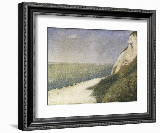Beach at Bas Butin, Honfleur-Georges Seurat-Framed Art Print