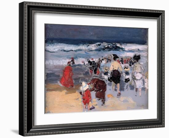 Beach at Biarritz, 1906-Joaquin Sorolla y Bastida-Framed Giclee Print