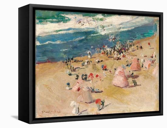 Beach at Biarritz, 1906-Joaquin Sorolla y Bastida-Framed Premier Image Canvas