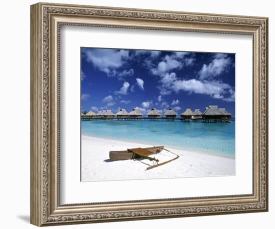 Beach at Bora Bora Nui Resort, Bora Bora, French Polynesia-Walter Bibikow-Framed Photographic Print